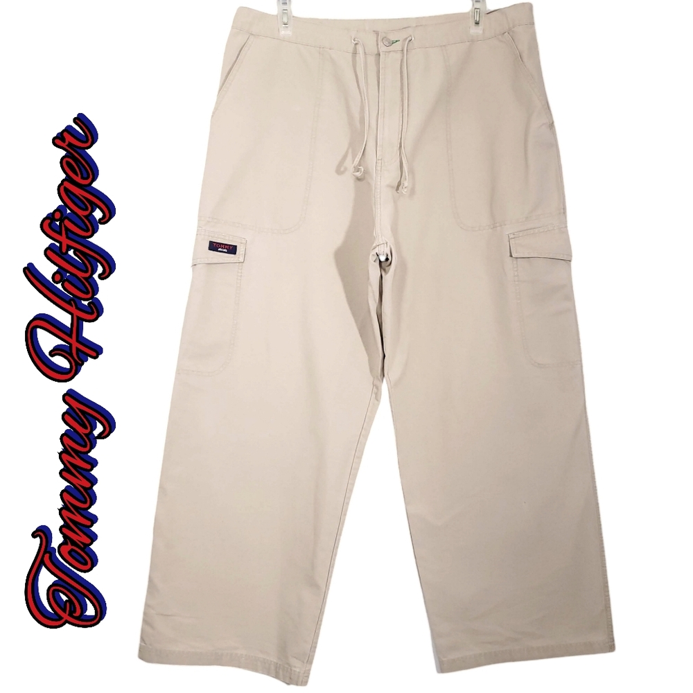 Tommy Hilfiger VTG Extra-Wide Leg Baggy-Fit Cargo Pants Men's 40x32